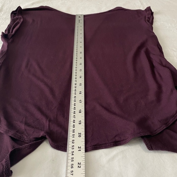Wilfred Criss-Cross / Open Back Women's Short Sleeve Plum Tee Size Small - Picture 9 of 10
